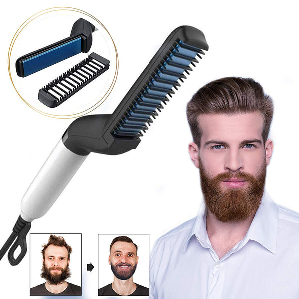 Electric Hair Straightener Brush,Men Quick Beard Straightener Styler