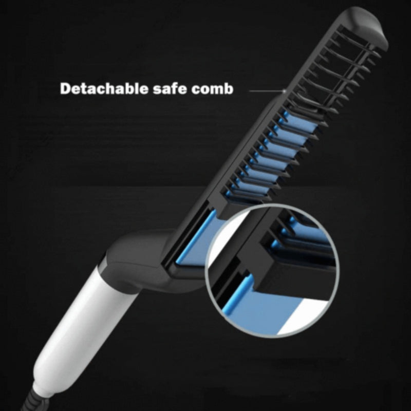 Electric Hair Straightener Brush,Men Quick Beard Straightener Styler