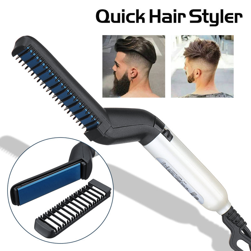 Electric Hair Straightener Brush,Men Quick Beard Straightener Styler
