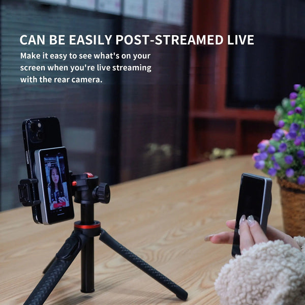 Magnetic Cell Phone Vlog Self Timer Monitor Screen Using Rear Camera