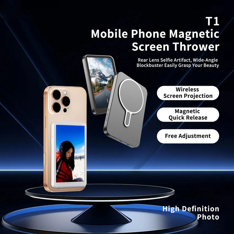 Magnetic Cell Phone Vlog Self Timer Monitor Screen Using Rear Camera