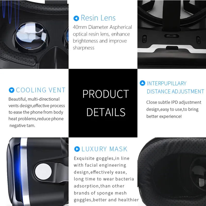 VR 6.0 Headphone Version 3D Virtual Reality Stereo Helmet