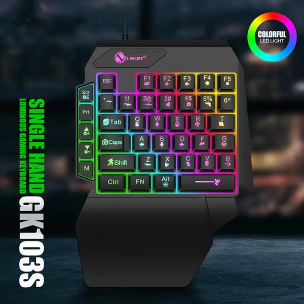 Gaming Keyboard Single Hand Mini Usb Ultra-slim Wired 35keys