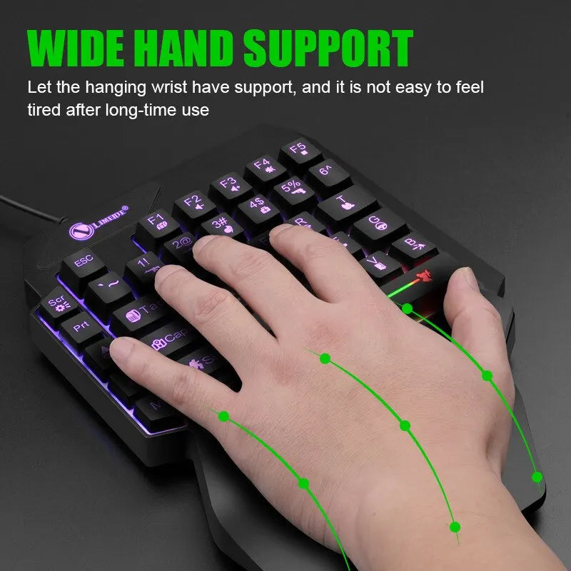 Gaming Keyboard Single Hand Mini Usb Ultra-slim Wired 35keys