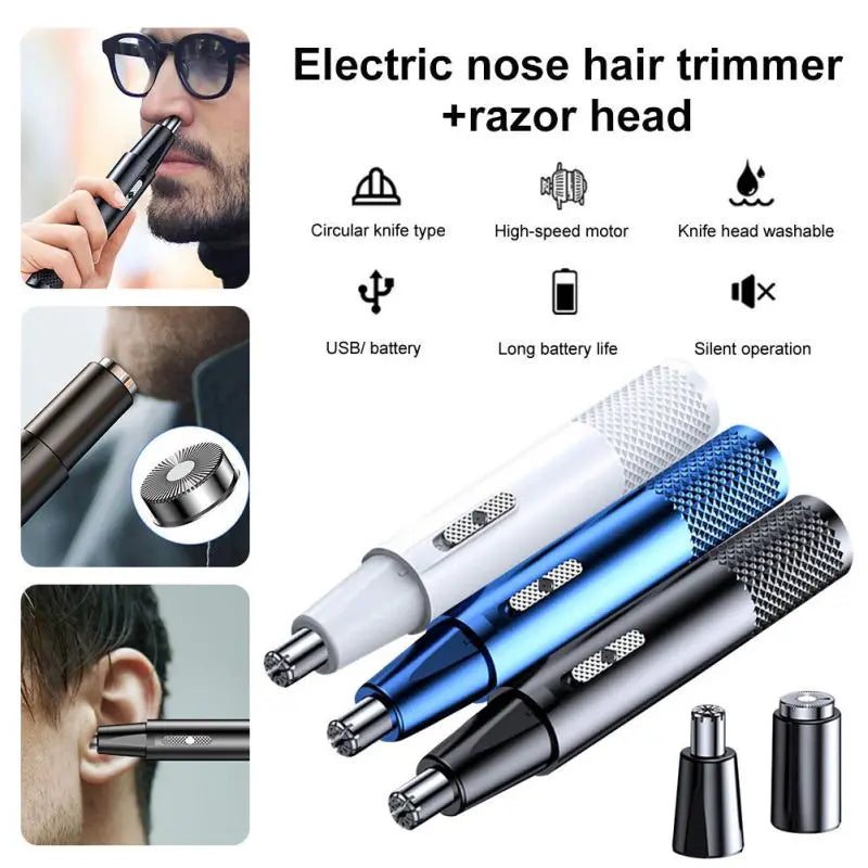 Electric Nose Hair Trimmer Beard Clipper Multi-kinetic Washable Shaving